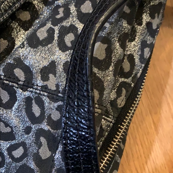 Coach Pleated Silver Metallic Ocelot Purse - Picture 3 of 10